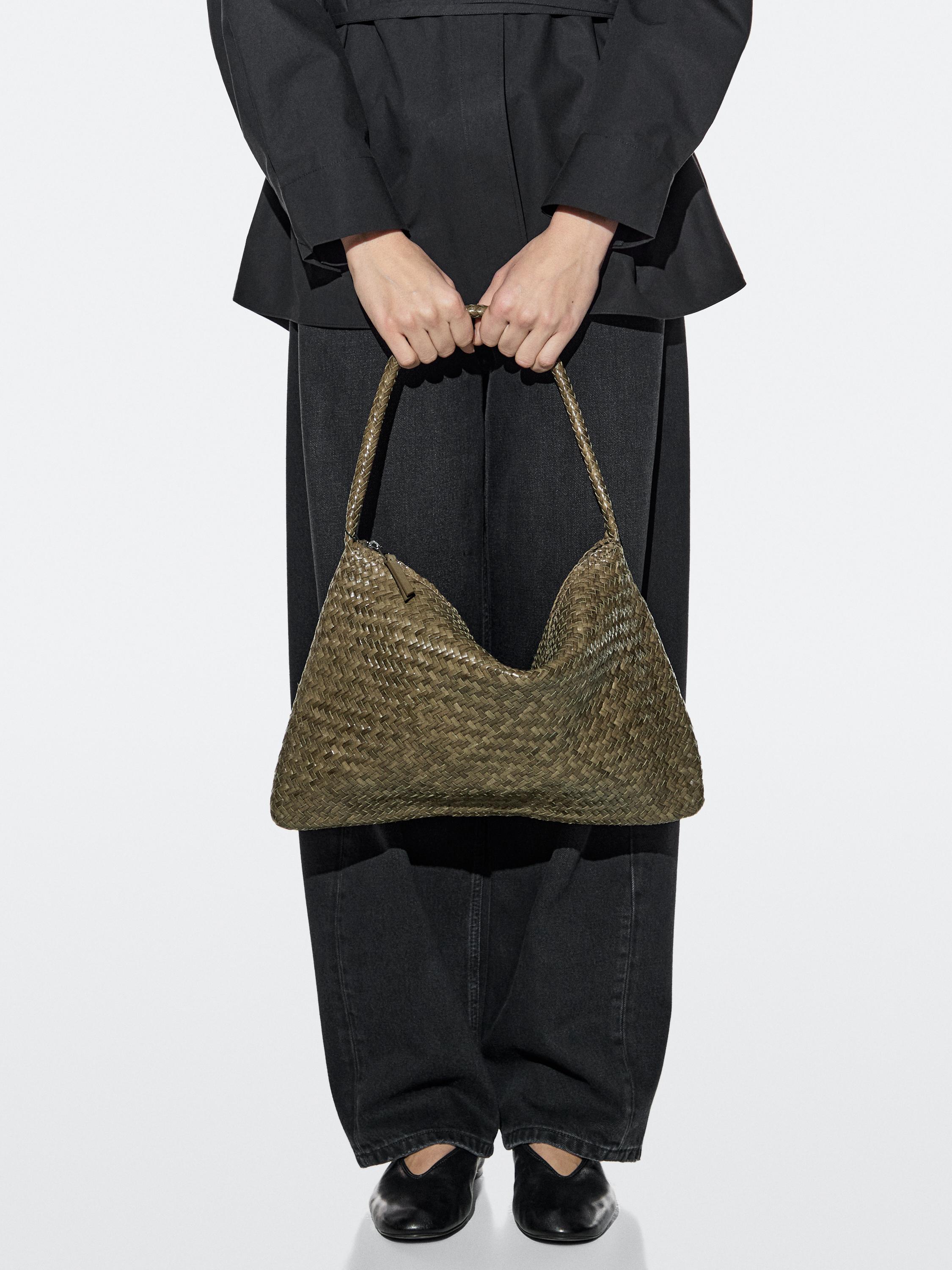 Sac à bandoulière en cuir tressé